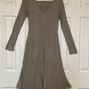 Elegant Brown Knit Dress